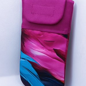 Magenta és türkiz tollak vízhatlan textil telefontok - táska & tok - pénztárca & más tok - telefontok - Meska.hu