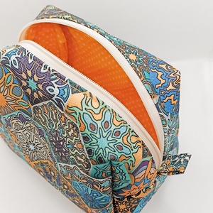 Türkiz mandalák - vízhatlan piperetáska - táska & tok - neszesszer - Meska.hu