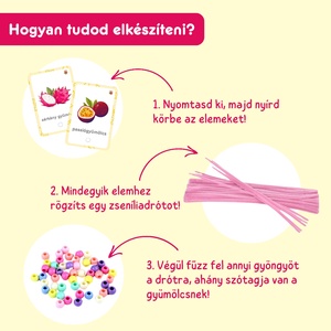 Gyümölcsös szótagfűző - játék & sport - készségfejlesztő és logikai játék - oktató játékok - Meska.hu