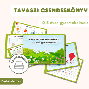 Tavaszi csendeskönyv  - játék & sport - készségfejlesztő és logikai játék - oktató játékok - Meska.hu