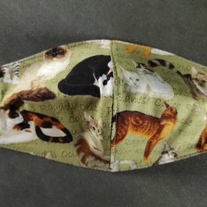 Tarka macskás arcmaszk, szájmaszk KIS NŐI MÉRET - női - női - Meska.hu