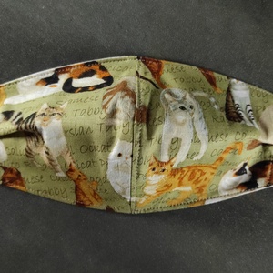 Tarka macskás arcmaszk, szájmaszk KIS NŐI MÉRET, Maszk, Arcmaszk, Női, Varrás, MESKA