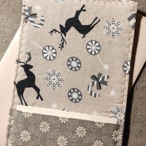 Rénszarvas üdvözlőlap, textilkép, pénzboríték - művészet - textilkép - egyéb - Meska.hu