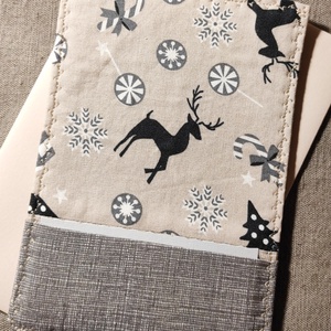 Rénszarvas üdvözlőlap, textilkép, pénzboríték - művészet - textilkép - egyéb - Meska.hu