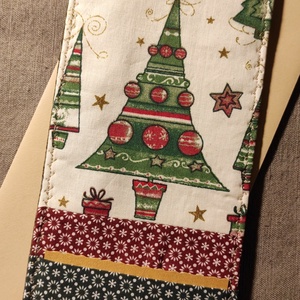 Karácsonyfás üdvözlőlap, textilkép, pénzboríték - művészet - textilkép - egyéb - Meska.hu