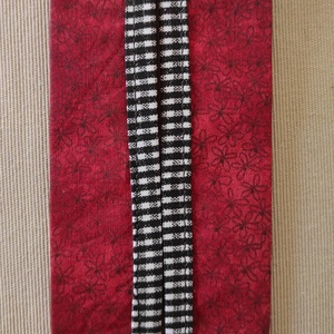 Sötétpiros virágos papír zsebkendő tartó, Táska & Tok, Pénztárca & Más tok, Zsebkendőtartó tok, Varrás, MESKA