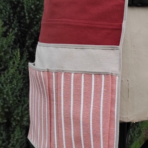 Kertész kötény szett, korall, csíkos - otthon & életmód - ház & kert - növény & veteményes - Meska.hu