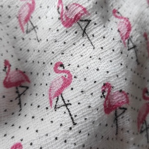 Duplagéz körsál, flamingós - ruha & divat - sál, sapka, kendő - fejpánt - Meska.hu