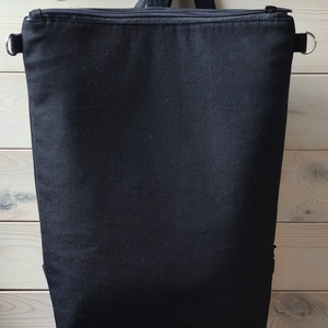 Fekete cipzáros zsebes 3in1 hátizsák / oldaltáska / válltáska - Meska.hu