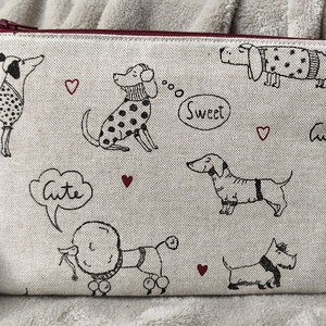 Rajzos kutyás nagy lapos neszesszer, Táska & Tok, Neszesszer, Varrás, MESKA