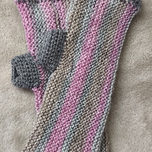 Kézmelegítő, csuklómelegítő rózsaszín-szürke - Meska.hu