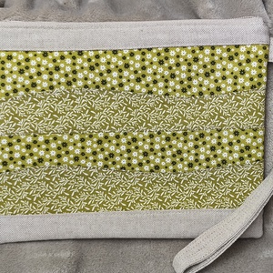 Natúr virágos-leveles nagy lapos neszesszer, Táska & Tok, Neszesszer, Varrás, MESKA