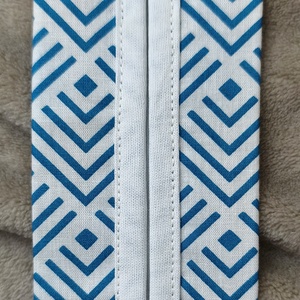 Türkiz geometrikus mintás papír zsebkendő tartó, Táska & Tok, Pénztárca & Más tok, Zsebkendőtartó tok, Varrás, MESKA