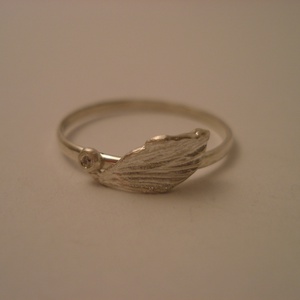  Ezüst nagy leveles gyűrű  - ékszer - gyűrű - vékony gyűrű - Meska.hu