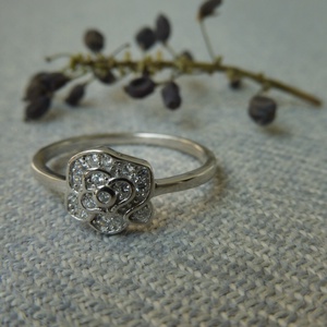 köves rózsa ezüst gyűrű - ékszer - gyűrű - többköves gyűrű - Meska.hu