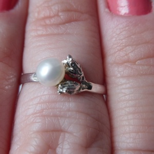 ezüst gyöngyös-tujás gyűrű   - ékszer - gyűrű - gyöngyös gyűrű - Meska.hu