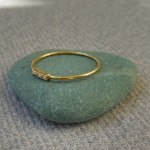 3 köves aranyozott ezüst gyűrű   - ékszer - gyűrű - többköves gyűrű - Meska.hu