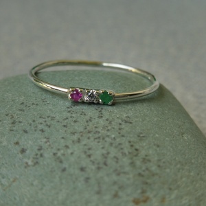 p-f-z köves ezüst gyűrű  - ékszer - gyűrű - vékony gyűrű - Meska.hu