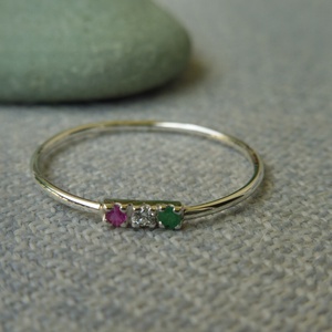 p-f-z köves ezüst gyűrű  - ékszer - gyűrű - vékony gyűrű - Meska.hu
