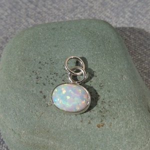 ezüst opálos medál - ékszer - nyaklánc - medál - Meska.hu