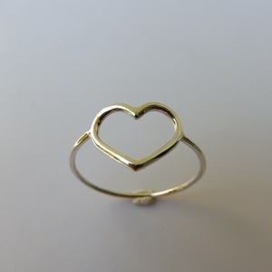ezüst nagy szív gyűrű   - ékszer - gyűrű - vékony gyűrű - Meska.hu