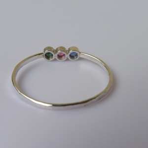 turmalin-zafír köves ezüst gyűrű  - ékszer - gyűrű - többköves gyűrű - Meska.hu