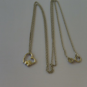 tappancsos szív medál ezüstláncon  - ékszer - nyaklánc - medálos nyaklánc - Meska.hu