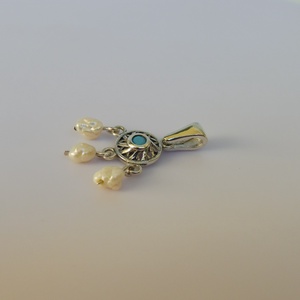 3 mozgó gyöngyös ezüstmedál - ékszer - nyaklánc - medál - Meska.hu