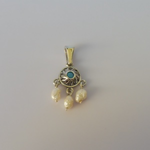 3 mozgó gyöngyös ezüstmedál, Ékszer, Nyaklánc, Medál, Ékszerkészítés, Ötvös, MESKA