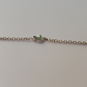 ezüst karkötő smaragddal és kék zafírral  - ékszer - karkötő - karkötő medállal - Meska.hu