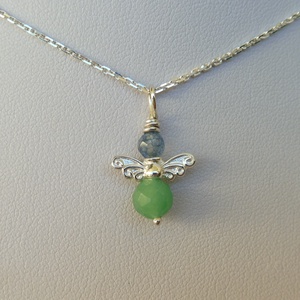 ezüst angyalka medál acháttal, Ékszer, Nyaklánc, Medál, Ékszerkészítés, Ötvös, MESKA