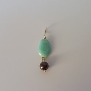 ezüstmedál fekete gyönggyel és amazonittal - ékszer - nyaklánc - medál - Meska.hu