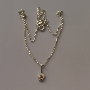 narancs színű zafíros ezüstmedál lánccal - ékszer - nyaklánc - medálos nyaklánc - Meska.hu