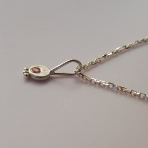 narancs színű zafíros ezüstmedál lánccal - ékszer - nyaklánc - medálos nyaklánc - Meska.hu