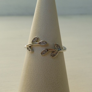  több levélkés nyitott ezüstgyűrű - Meska.hu