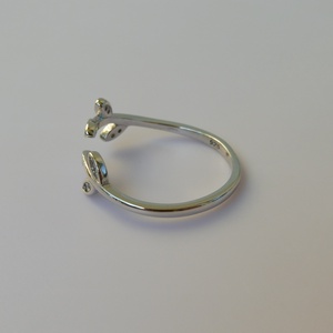  több levélkés nyitott ezüstgyűrű - ékszer - gyűrű - fonódó gyűrű - Meska.hu