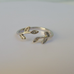  több levélkés nyitott ezüstgyűrű - ékszer - gyűrű - fonódó gyűrű - Meska.hu