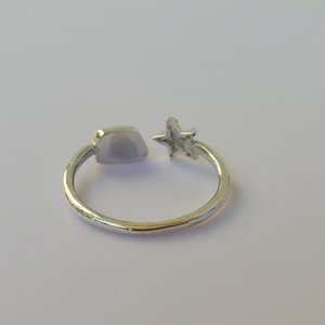 turmalinos-cirkóniás nyitott ezüstgyűrű - ékszer - gyűrű - gyöngyös gyűrű - Meska.hu