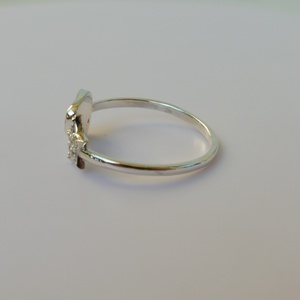 kék turmalinos, cirkóniás nyitott ezüstgyűrű - ékszer - gyűrű - gyöngyös gyűrű - Meska.hu