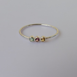 zöld-rózsaszín-sárga turmalinos ezüstgyűrű ombodibori részére - Meska.hu