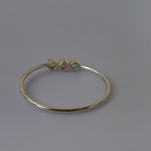 zöld-rózsaszín-sárga turmalinos ezüstgyűrű ombodibori részére - ékszer - gyűrű - többköves gyűrű - Meska.hu