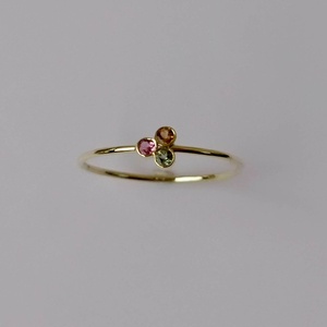 Ildikó834250 részére: zöld-rózsaszín-narancssárga turmalinos sárgaarany gyűrű  - Meska.hu