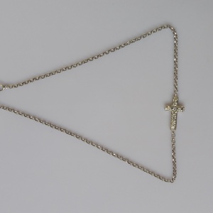 ezüst karkötő köves kereszttel - ékszer - karkötő - karkötő medállal - Meska.hu