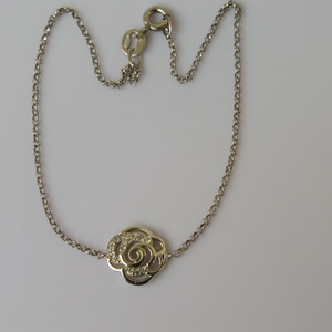 ezüst karkötő köves rózsával - ékszer - karkötő - karkötő medállal - Meska.hu