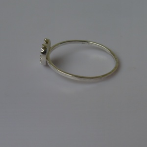 ezüst napsugaras szív gyűrű - ékszer - gyűrű - vékony gyűrű - Meska.hu