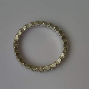 körbe köves, cirkóniás, ezüst karikagyűrű    - ékszer - gyűrű - fonódó gyűrű - Meska.hu