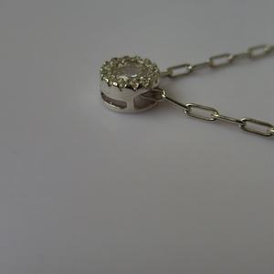 cirkóniás csúszómedálos ezüstlánc - ékszer - nyaklánc - medálos nyaklánc - Meska.hu
