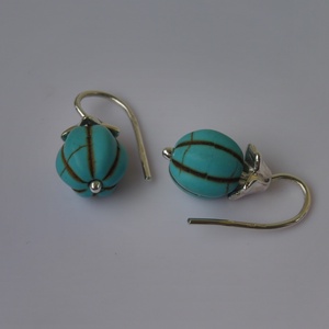 türkenites ezüst fülbevaló    - ékszer - fülbevaló - lógó fülbevaló - Meska.hu