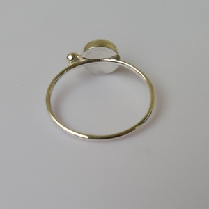 ezüstgyűrű szürke gyönggyel és ametiszttel  - ékszer - gyűrű - szoliter gyűrű - Meska.hu