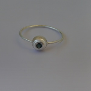 kék zafíros buttonos ezüstgyűrű, Ékszer, Gyűrű, Vékony gyűrű, Ékszerkészítés, Ötvös, MESKA